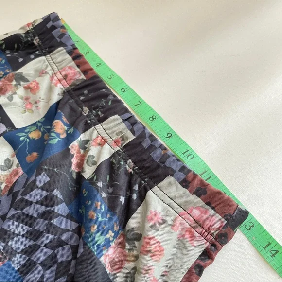 Earthbound Trading Patchwork Midi Skirt Womens S Y2K Festival Floral Sheer Indie - Picture 7 of 11